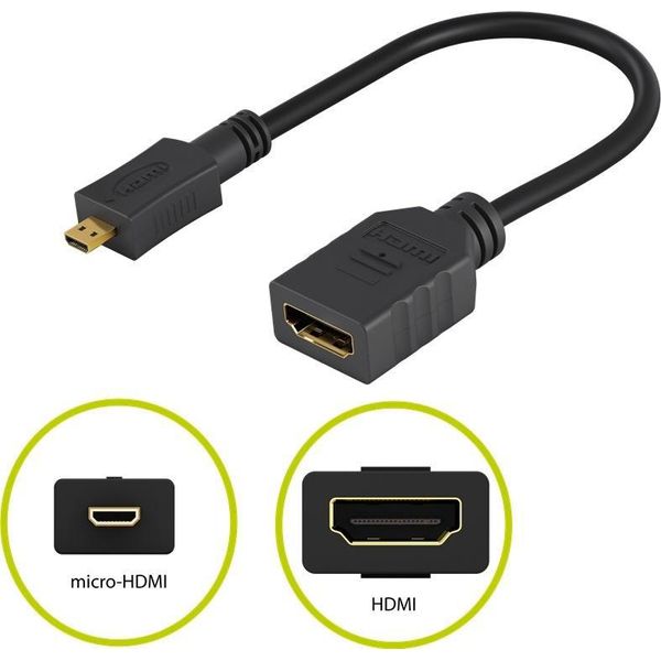 Premiumcord Flexi AdaptéR Hdmi Typ A Samice - Micro Hdmi Typ D Samec Pro Ohebné Zapojení-image