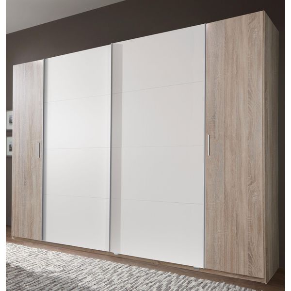 SchwebetüRenschrank Wimex "Lotto", Weiß (Struktureichefarben Hell, Weiß), B:315Cm H:210Cm T:65Cm, SchräNke, SchwebetüRenschrank-image