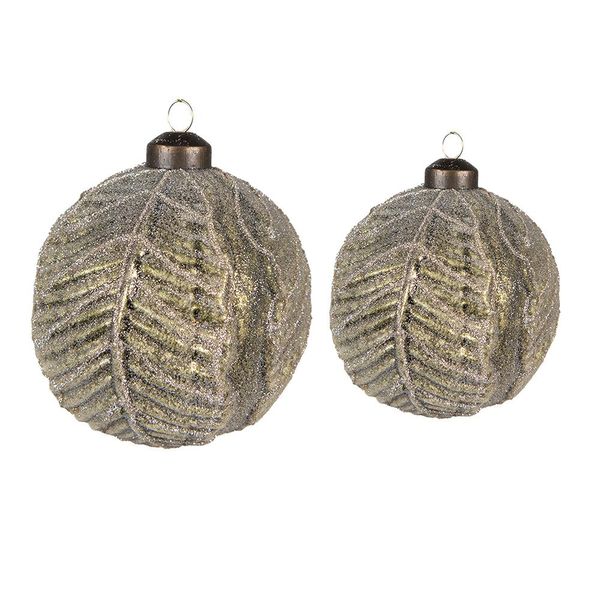 Set Di 2 Gocce Di Natale Clayre & Eef Ø 10 / Ø 8 Cm In Vetro Verde-image