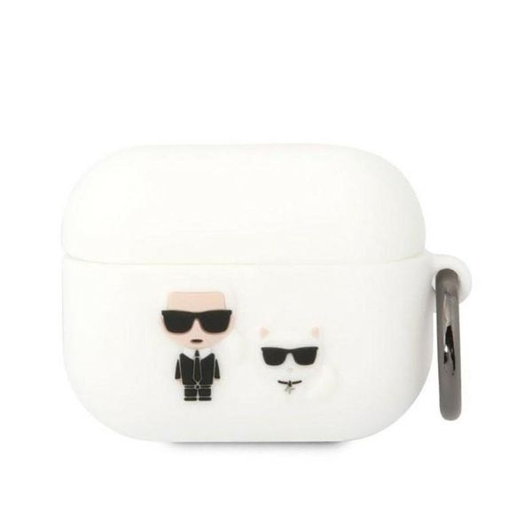 Karl Lagerfeld Klacapsilkcw Airpods Procover BiałY/Bianco Silicone Karl & Choupette-image