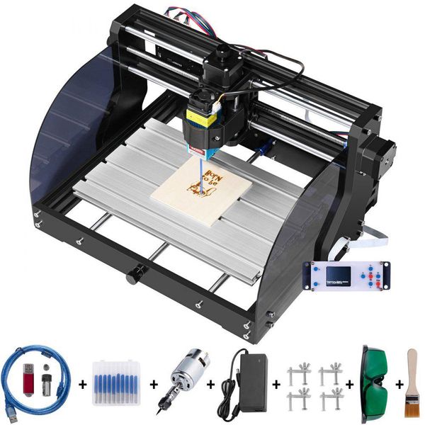 Tornio Per Legno 3018 Pro - 10000 Giri/Min - Controllo Grbl A 3 Assi - Dc 24 V 5 A - Tornio Per Legno In Profilo Di Alluminio E Bachelite Cnc-image