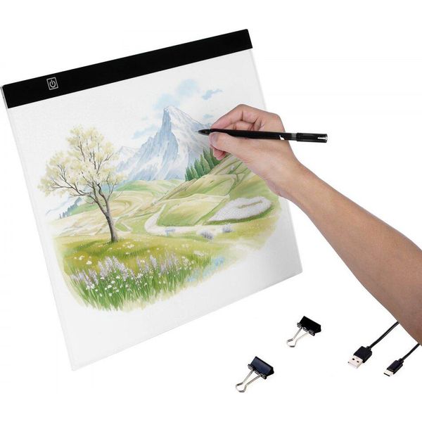 Tavoletta Luminosa A Led B4 - Pad Da Disegno Alimentato Via Usb - Scatola Luminosa Professionale Per Disegno E Progettazione-image