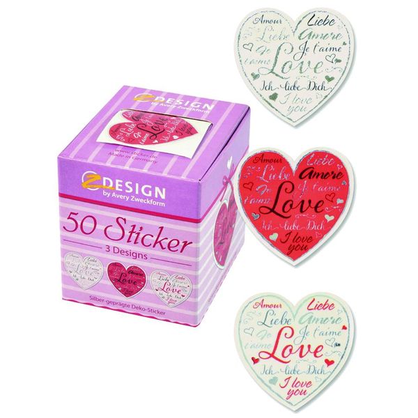Avery Zweckform Zdesign Adesivi In Rotolo "Cuore"" 50 Pezzi"-image