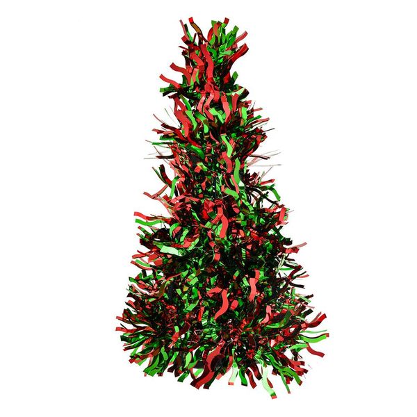 Clayre & Eef Decorazione Natalizia Albero Di Natale Ø 12X25 Cm Plastica Rossa-image