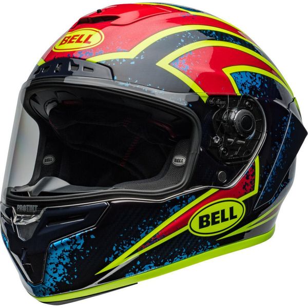 Casco Bell Race Star Dlx Flex Xenon, Nero/Rosso/Giallo, S (55/56)-image