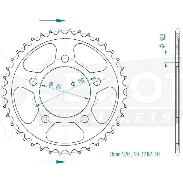Pignone Esjot "32161"" 520, Acciaio 41 Denti"-image
