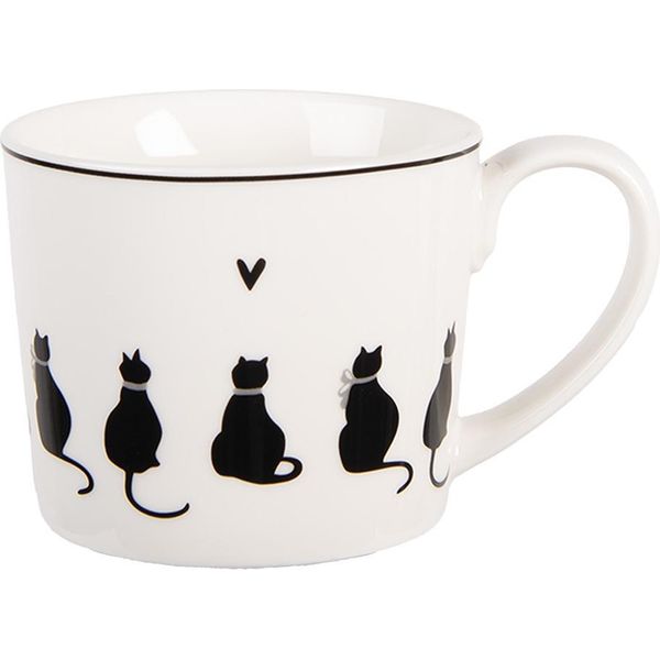 Tazza Clayre & Eef 275 Ml Gatti In Porcellana Bianca-image