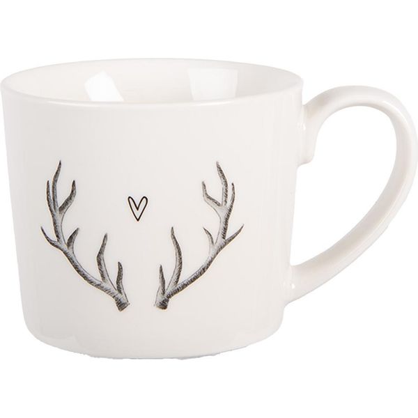 Tazza Clayre & Eef 275 Ml Porcellana Bianca Cervo-image