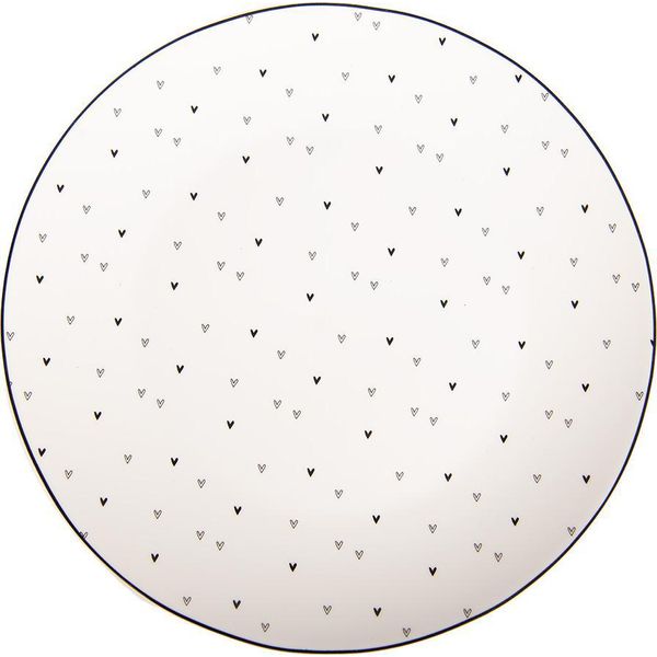 Piatto Da Colazione Clayre & Eef Ø 20 Cm Cuori In Porcellana Bianca-image