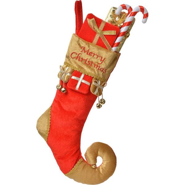 Calza Di Natale Clayre & Eef 24X7X46 Cm Rosso Sintetico-image