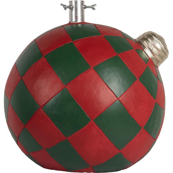 Piantana Per Albero Di Natale Clayre & Eef 42X42X43 Cm Rosso Verde Materiale Ceramico-image