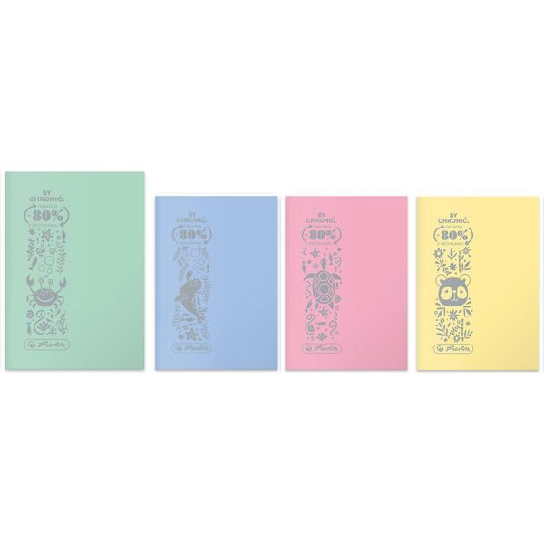 Taccuino A5 32K Con Copertina In Plastica A Quadretti Eco Ocean Colori Pastello Herlitz-image
