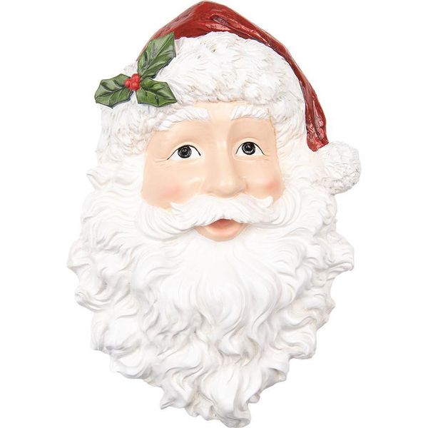 Clayre & Eef Decorazione Murale Babbo Natale 32X9X45 Cm Bianco Rosso Plastica-image