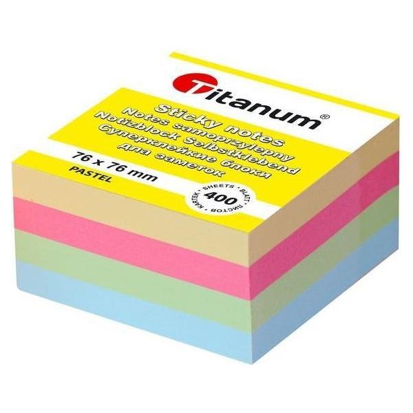 Pastello Note Adesive Autoadesive 76X76 Mm Cubo Titanum-image