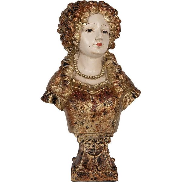 Clayre & Eef Figura Decorativa Donna 18X12X30 Cm Plastica Beige-image