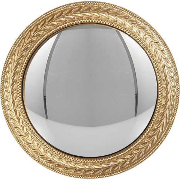 Clayre & Eef Specchio A Bolla Ø 13X2 Cm Plastica Color Oro-image