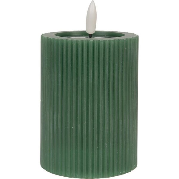 Candela Led Clayre & Eef Ø 8X13 Cm Cera Verde-image