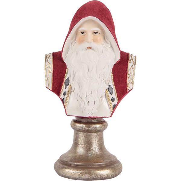 Clayre & Eef Decorazione Natalizia Figura Babbo Natale 10X9X19 Cm Plastica Rossa-image