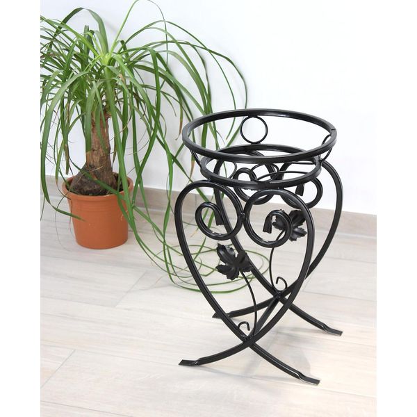Dandibo Portafiori In Metallo Nero 49 Cm Sgabello Per Fiori KW420 Colonna Per Piante Portafiori Colonna Per Fiori Piccola-image