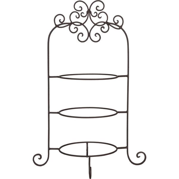 Clayre & Eef Etagere Per 3 Piatti 36X28X54 Cm Ferro Marrone-image