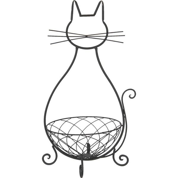Clayre & Eef Decorazione Ciotola Gatto 31X25X55 Cm Ferro Marrone-image
