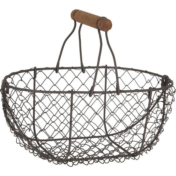 Clayre & Eef Cesto Portaoggetti 24X16X11/23 Cm Ferro Marrone-image