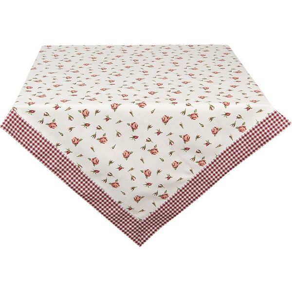 Tovaglia Clayre & Eef 130X180 Cm Rosso Bianco Cotone Roses-image