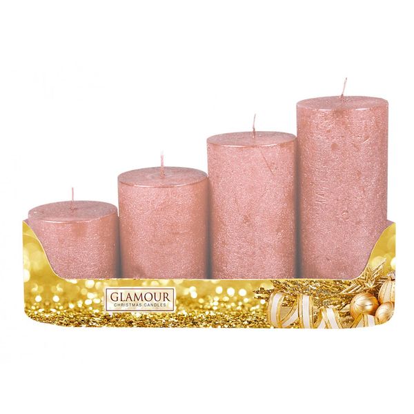 Nohel Giardino Candele Dell'avvento Rustico Metallo Rustico D5X6/8/10/12Cm 4Pcs-image