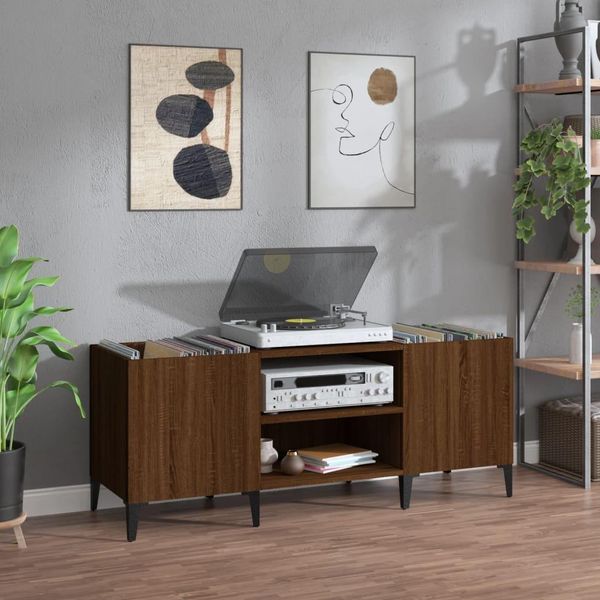 The Living Store Armadio A Pannello Effetto Rovere Marrone 121X38X48 Cm Materiale Legno-image