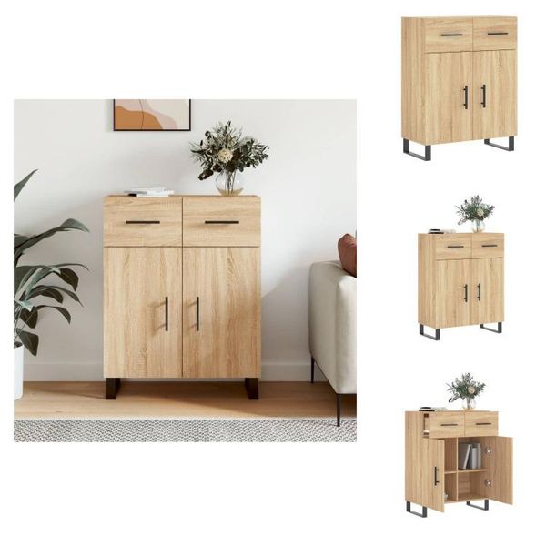 Vidaxl Credenza Sonoma-Quercia 69,5X34X90 Cm Materiale A Base Di Legno - Credenze-image