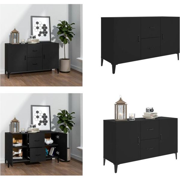 Vidaxl Credenza Nera 100X36X60 Cm In Legno - Credenza - Credenza - Armadio - Armadio Portaoggetti-image
