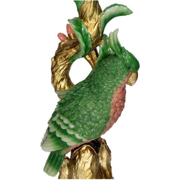 Portacandele Uccello Colorato 33,5 Cm - Portacandele In Poliresina Verde - Accessorio Giocoso Per La Casa E Portacandele Decorativo A Forma Di Uccello-image
