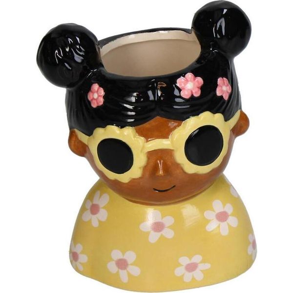 Vaso Da Fiori Dolomite Multicolore 10,5 Cm - Mini Vaso Decorativo Per Piccole Piante E Piante Grasse - Vaso In Ceramica Colorata - Per Davanzale, Scrivania E Scaffale-image