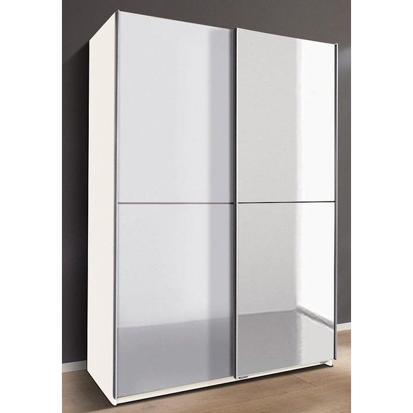 SchwebetüRenschrank Wimex "Queen", Weiß, B:135Cm H:198Cm T:65Cm, SchräNke, SchwebetüRenschrank-image