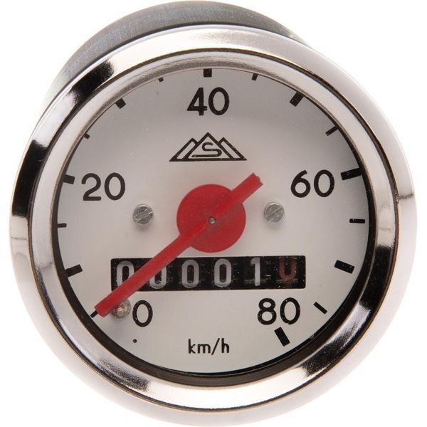 Tachimetro Da Ø48Mm A 80Km/H, Senza Controllo Lampeggiante - Simson S50, S51-image