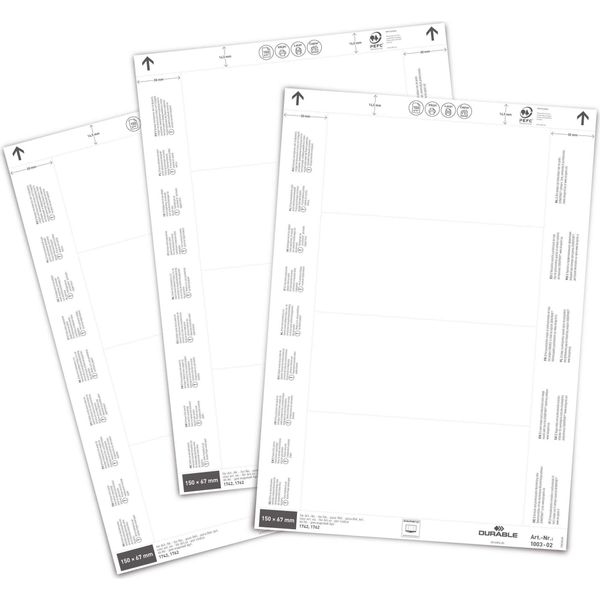 Durable Inserti Di Ricambio 150X67 Mm, 80 Pezzi, Bianco, 100302-image