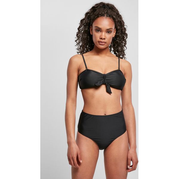 Urban Classics Damen Bikini Donna Vita Alta Balcone Bikini Nero-S-image