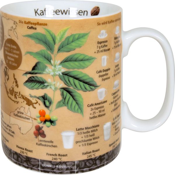 KöNitz Wissensbecher Kaffeewissen, Becher, Tasse, Kaffeebecher, Porzellan, Bunt, 490 Ml, 11 1 330 2637-image