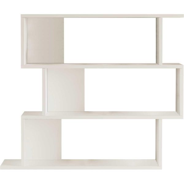 Scaffale A Muro Rebecca Mobili Shair 88X104X27 Truciolare Bianco Moderno-image