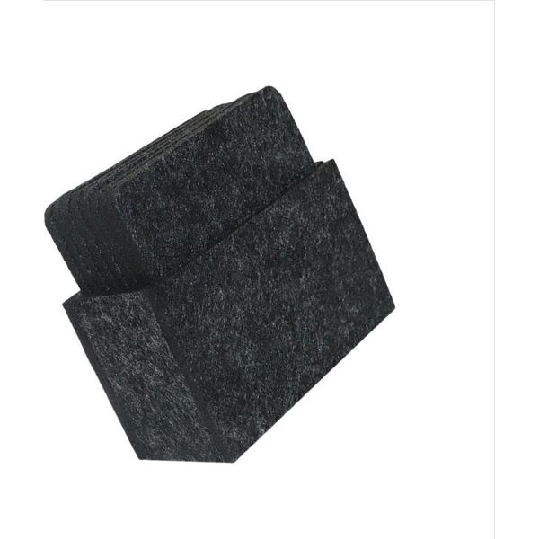 Inf Set Di 8 Sottobicchieri Quadrati In Feltro Antigraffio Per Tazze Grigio Scuro-image