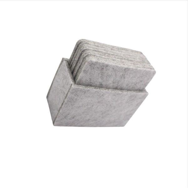 Inf Set Di 8 Sottobicchieri Quadrati In Feltro Antigraffio Per Tazze Grigio Chiaro-image