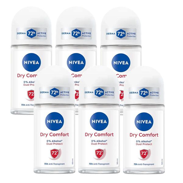 Nivea Deo Dry Comfort Roll On 72H Anti-Traspirante 50Ml Confezione Da 6 Pz-image