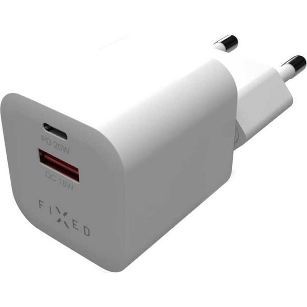 Fixed Fixed Mini USB-C/USB Travel Charger 20W | FIXC20M-CU-WH-image