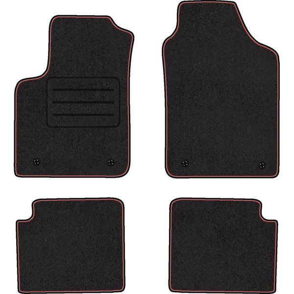 Set Di Tappetini In Velluto Per Fiat 500 (1957 - 1975) 4 Pezzi - Nuovi - Rosso-image
