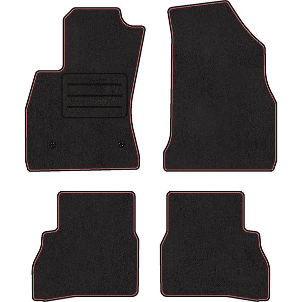 Set Di Tappetini In Velluto Per Fiat Doblo Ii 4 Pezzi - Nuovi - Rosso-image