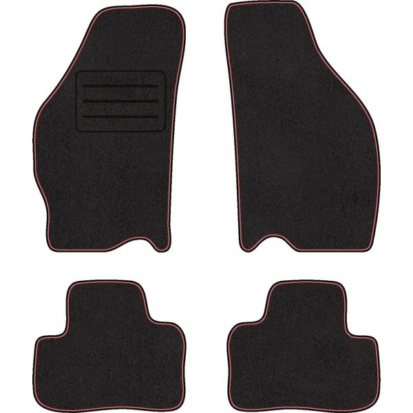 Set Di Tappetini In Velluto Per Fiat Punto Ii (1999 - 2010) 4 Pezzi - Nuovo - Rosso-image