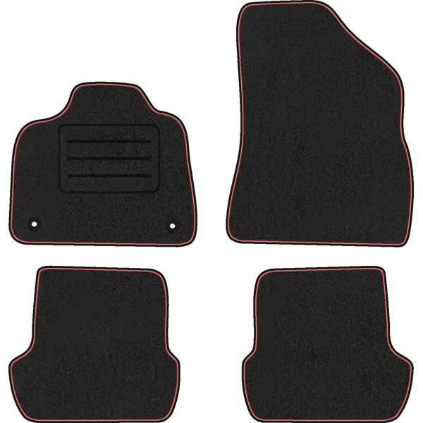 Set Di Tappetini In Velluto Per Citroen DS5 (2011 - 2018) 4 Pezzi - Nuovo - Rosso-image
