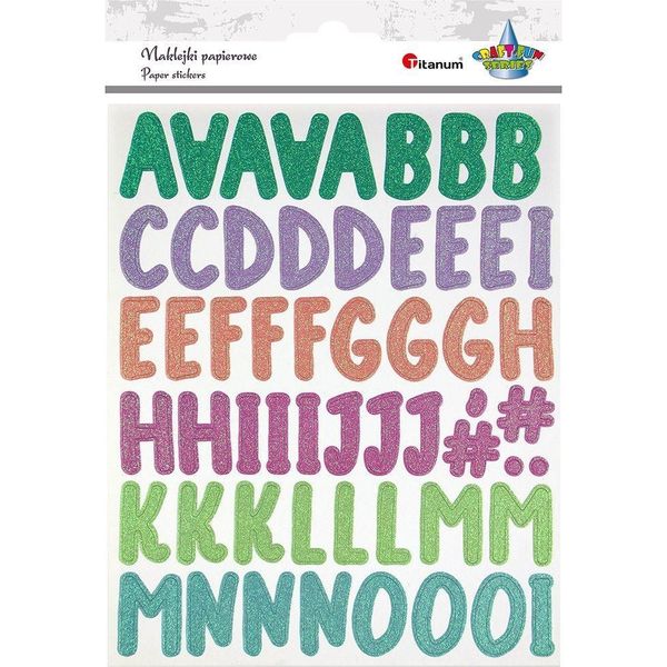 Adesivi In Carta Glitterata Alfabeto 2 Fogli Titanum-image