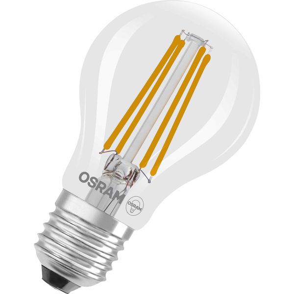 Osram Led Classic Lampada Led Con Filamento A Forma Di Lampadina Classica, Lampadina In Vetro Trasparente, 3,8 W, Attacco E27, Eek A, 806 Lm Per Illuminazione Generale.-image