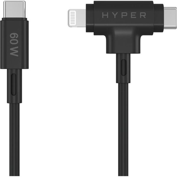 Hyper Hyperjuice Cavo Usb Usb 2.0 1,5 M Usb C Usb C/Lightning Nero-image